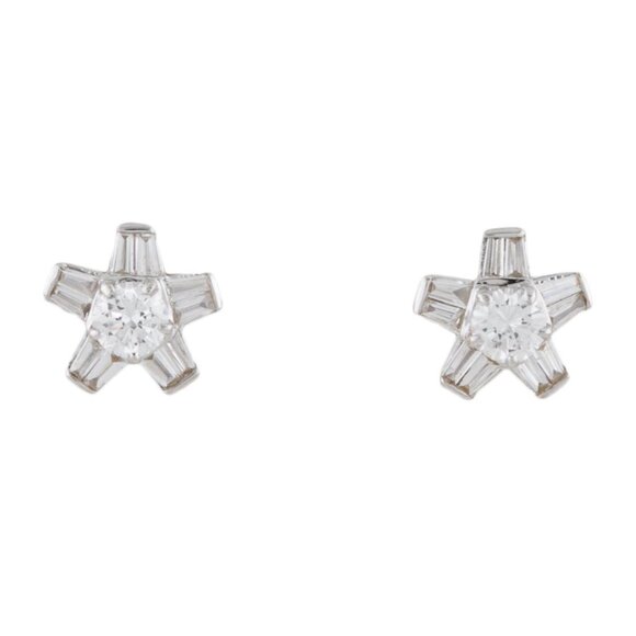 DIAMOND 0.50CTW 18K 750 WHITE GOLD STUD EARRINGS